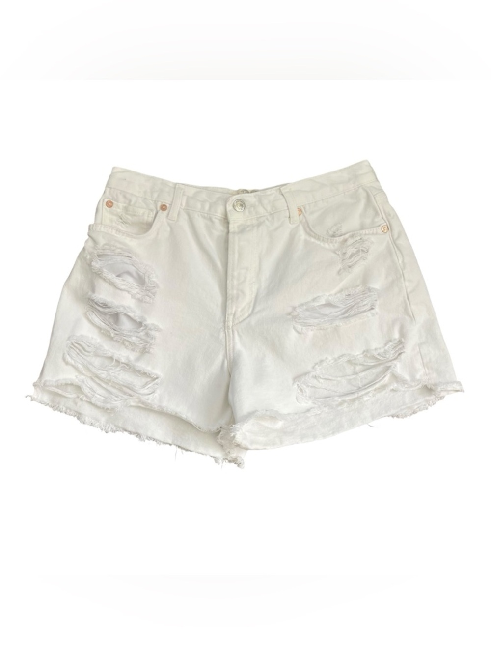 We The Free Distressed White Denim Shorts Sz 28 Y2K Festival